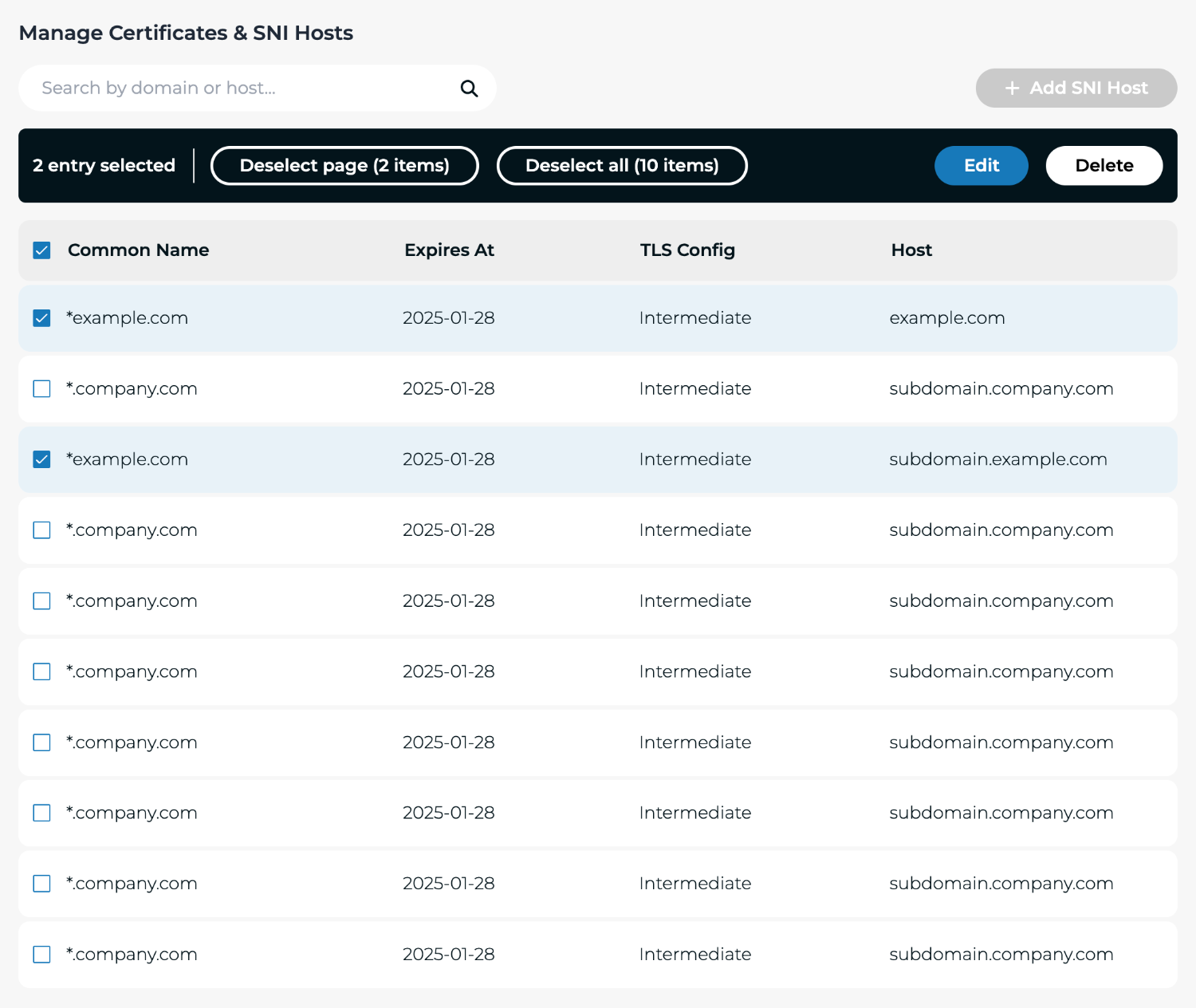 Certificate Management screenshot