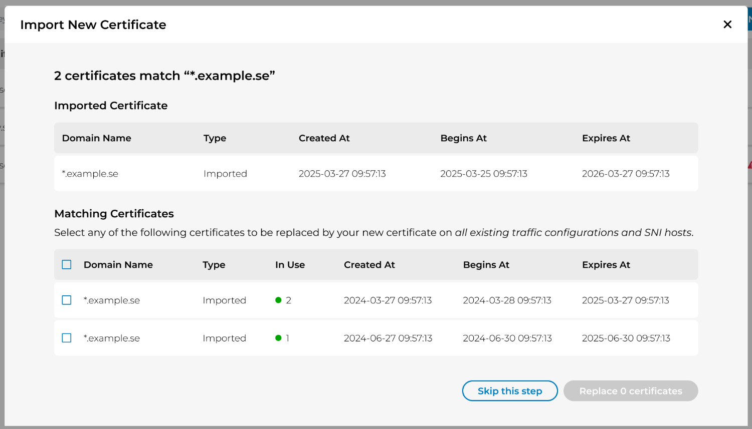 Certificate Management screenshot