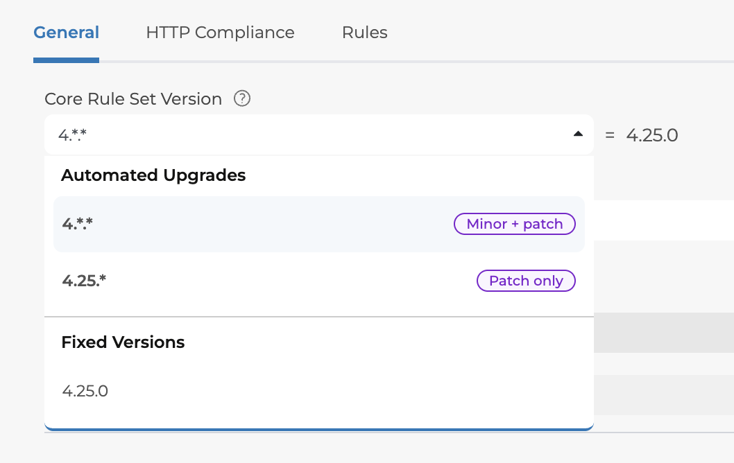 CRS dropdown