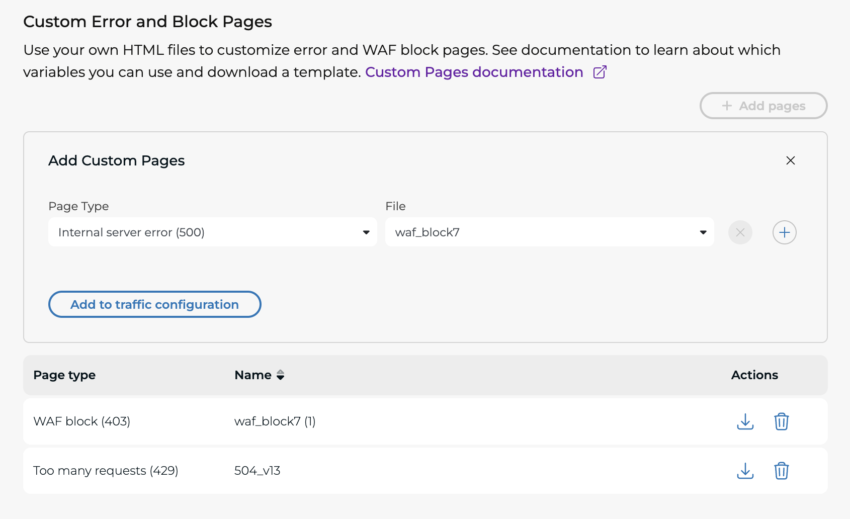 Adding a custom page in HTTP Proxy