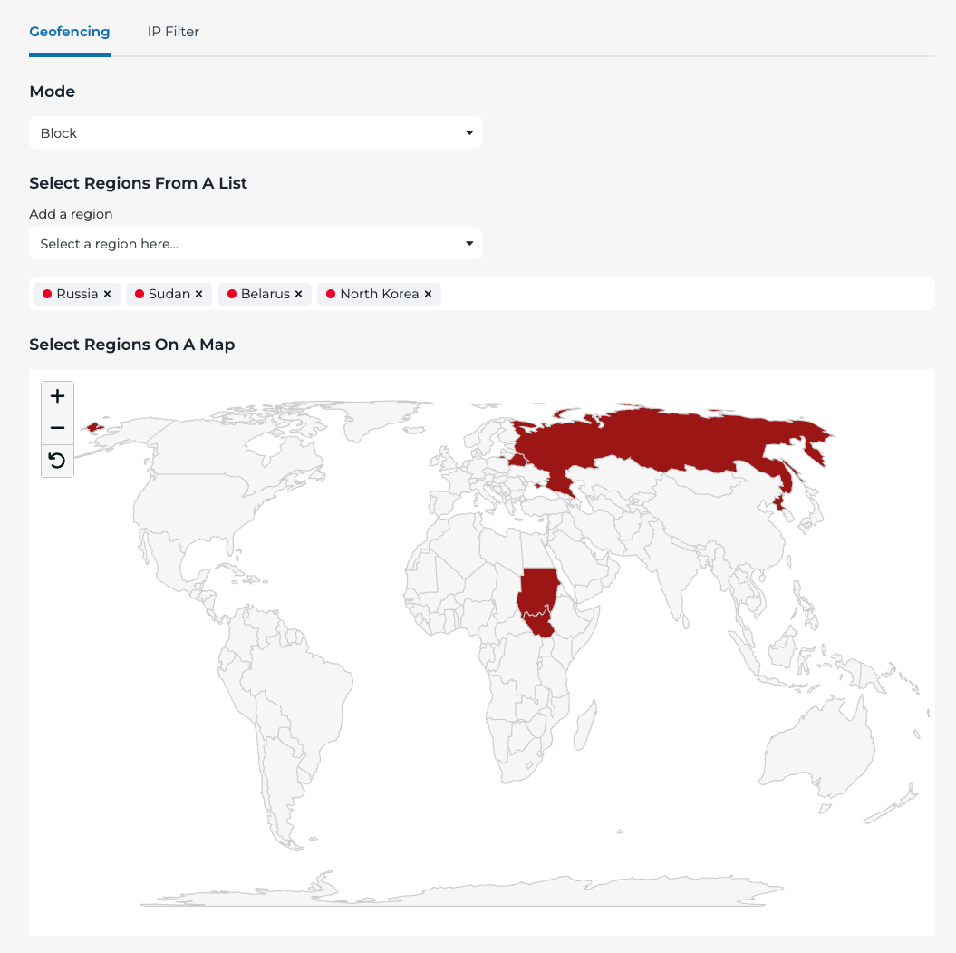 Geo-fencing Module - Blocking Mode